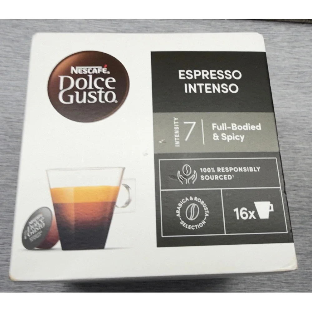 Nescafe Dolce Gusto Espresso Intenso 16 Coffee Pods Intensity 7 Full-Bodied 112g